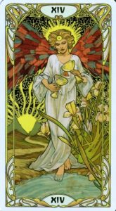 Temperance Tarot Card - Golden Art Nouveau Deck