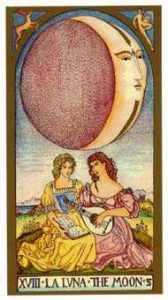 The Moon Tarot Card - Renaissance Tarot Deck