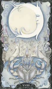 The Moon Tarot Card - Tarot of the Enchanted Garden