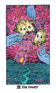 The Tower Tarot Card - The Cosmic Slumber Tarot Deck
