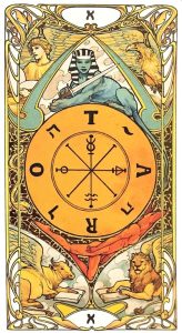 The Wheel of Fortune Tarot Card - Golden Art Nouveau Tarot Deck